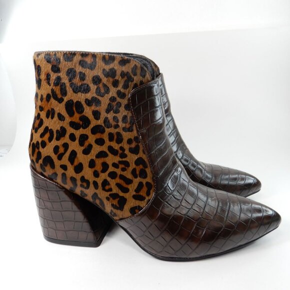 Jeffrey Campbell Bentlee Bootie Size 8 Cheetah Brown Calf Hair Leather NEW - Picture 5 of 10